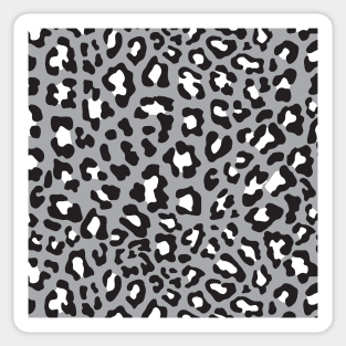 Grey, Black, and White Leopard Print Sticker